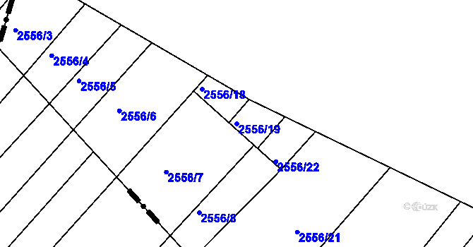 Parcela st. 2556/19 v KÚ Bosonohy, Katastrální mapa