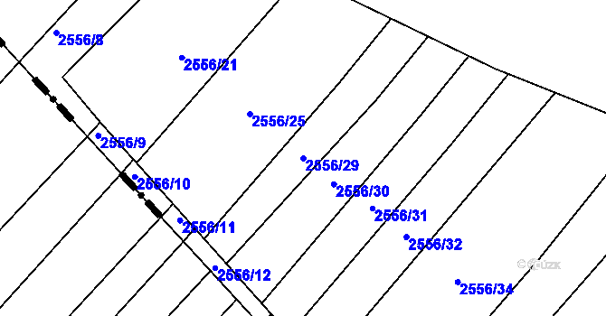 Parcela st. 2556/29 v KÚ Bosonohy, Katastrální mapa