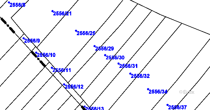 Parcela st. 2556/30 v KÚ Bosonohy, Katastrální mapa