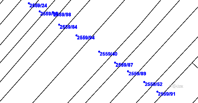 Parcela st. 2559/40 v KÚ Bosonohy, Katastrální mapa