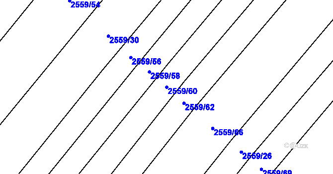 Parcela st. 2559/60 v KÚ Bosonohy, Katastrální mapa