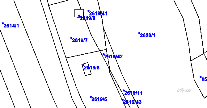 Parcela st. 2619/42 v KÚ Bosonohy, Katastrální mapa