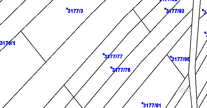 Parcela st. 3177/77 v KÚ Bosonohy, Katastrální mapa