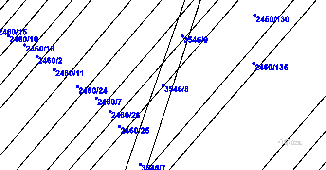 Parcela st. 3546/8 v KÚ Bosonohy, Katastrální mapa