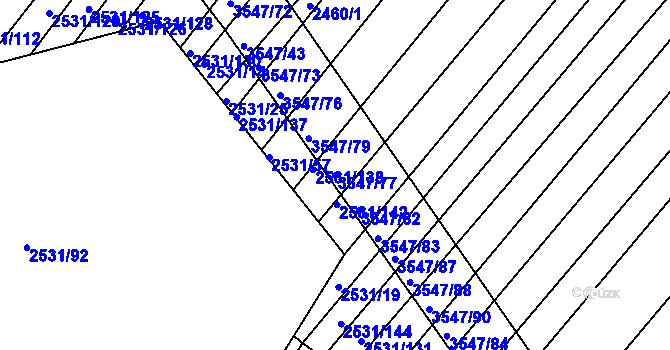 Parcela st. 3547/77 v KÚ Bosonohy, Katastrální mapa