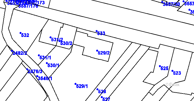 Parcela st. 529/2 v KÚ Bosonohy, Katastrální mapa