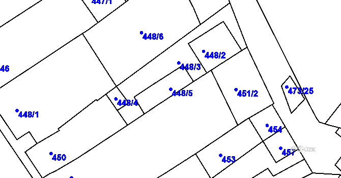 Parcela st. 448/5 v KÚ Bosonohy, Katastrální mapa