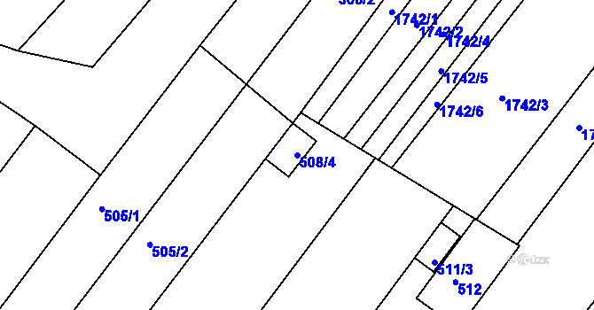 Parcela st. 508/4 v KÚ Bosonohy, Katastrální mapa
