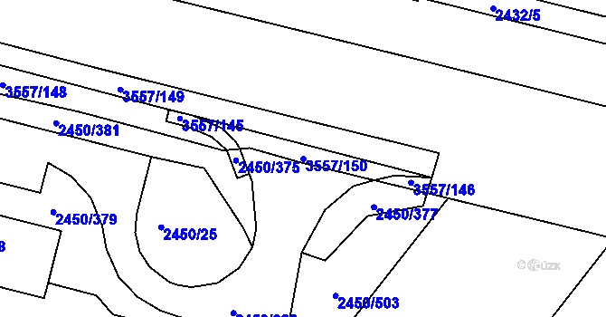 Parcela st. 3557/150 v KÚ Bosonohy, Katastrální mapa