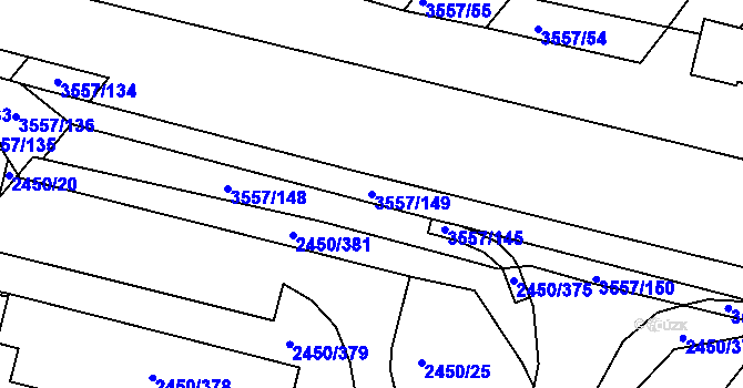 Parcela st. 3557/149 v KÚ Bosonohy, Katastrální mapa