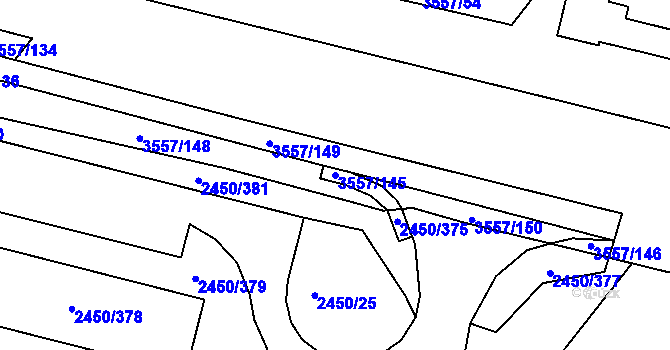 Parcela st. 3557/145 v KÚ Bosonohy, Katastrální mapa