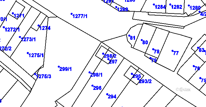 Parcela st. 298/2 v KÚ Bosonohy, Katastrální mapa