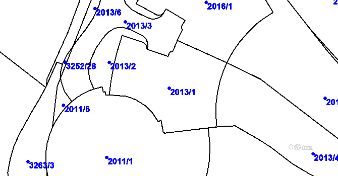 Parcela st. 2013/1 v KÚ Bosonohy, Katastrální mapa