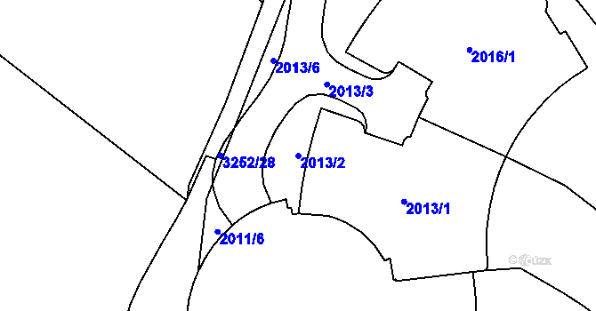 Parcela st. 2013/2 v KÚ Bosonohy, Katastrální mapa