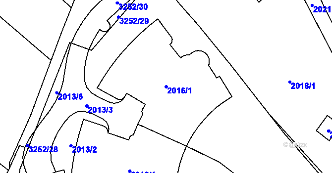 Parcela st. 2016/1 v KÚ Bosonohy, Katastrální mapa