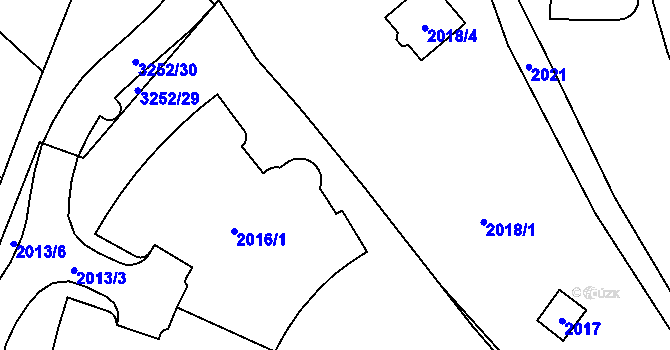 Parcela st. 2018/2 v KÚ Bosonohy, Katastrální mapa