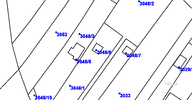Parcela st. 3048/8 v KÚ Bosonohy, Katastrální mapa