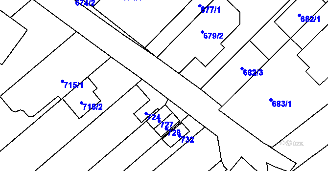 Parcela st. 685/20 v KÚ Bosonohy, Katastrální mapa
