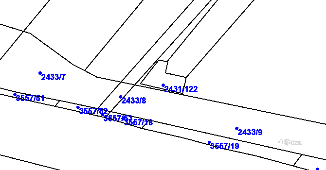 Parcela st. 2431/122 v KÚ Bosonohy, Katastrální mapa