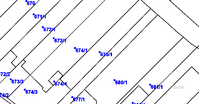 Parcela st. 675/1 v KÚ Bosonohy, Katastrální mapa