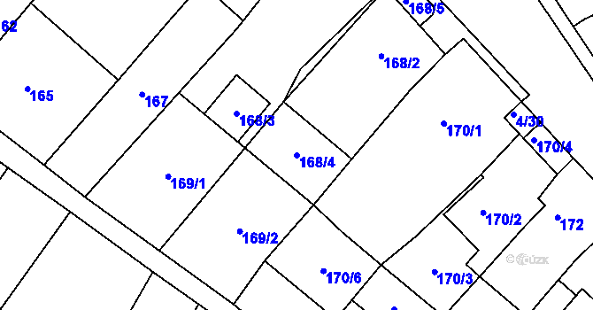 Parcela st. 168/4 v KÚ Bosonohy, Katastrální mapa