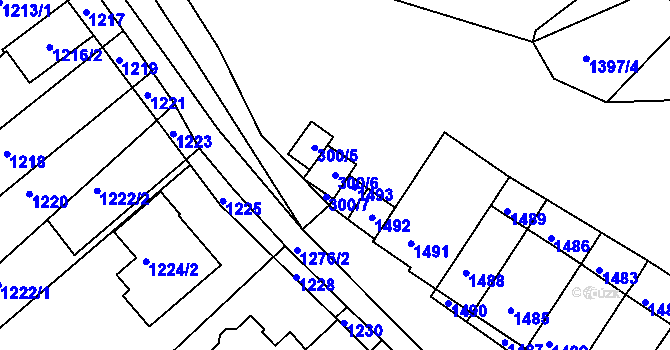Parcela st. 300/6 v KÚ Bosonohy, Katastrální mapa