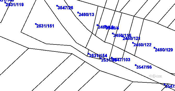 Parcela st. 3547/124 v KÚ Bosonohy, Katastrální mapa