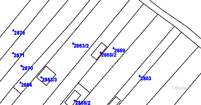 Parcela st. 2860/2 v KÚ Bosonohy, Katastrální mapa