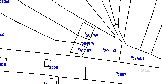 Parcela st. 2011/8 v KÚ Bosonohy, Katastrální mapa