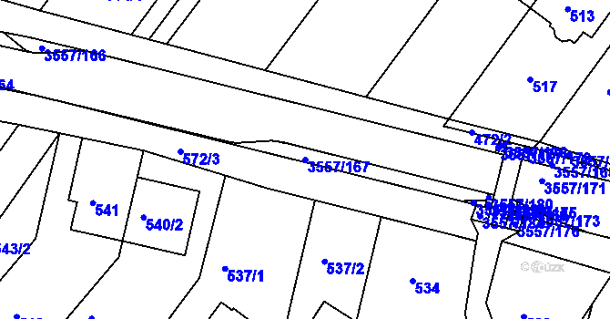 Parcela st. 3557/167 v KÚ Bosonohy, Katastrální mapa