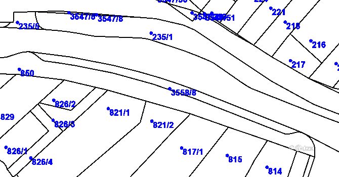 Parcela st. 3558/8 v KÚ Bosonohy, Katastrální mapa