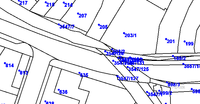 Parcela st. 3547/134 v KÚ Bosonohy, Katastrální mapa