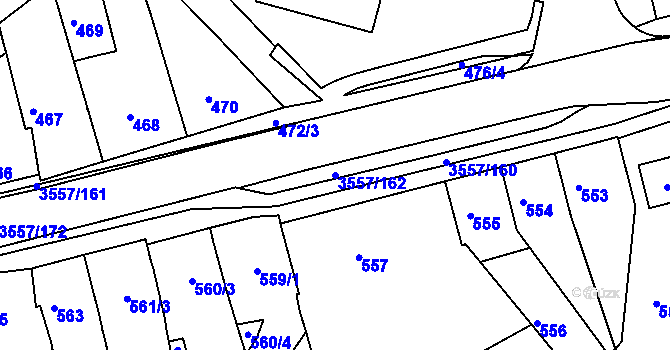 Parcela st. 3557/162 v KÚ Bosonohy, Katastrální mapa