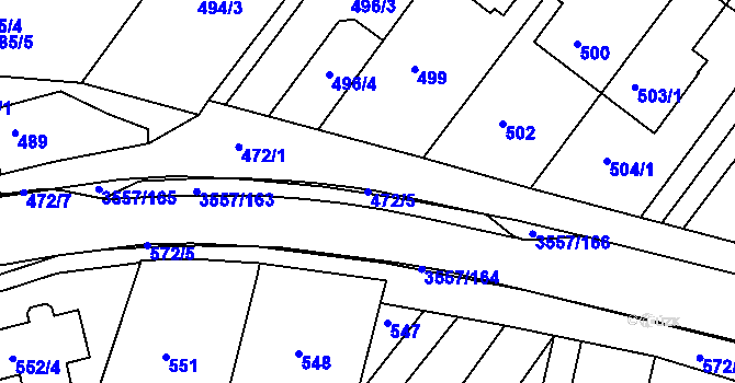 Parcela st. 472/5 v KÚ Bosonohy, Katastrální mapa