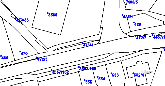 Parcela st. 476/4 v KÚ Bosonohy, Katastrální mapa