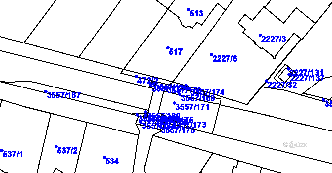 Parcela st. 3557/179 v KÚ Bosonohy, Katastrální mapa