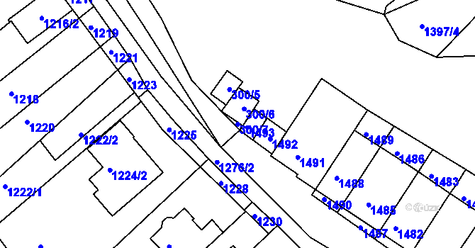Parcela st. 300/7 v KÚ Bosonohy, Katastrální mapa