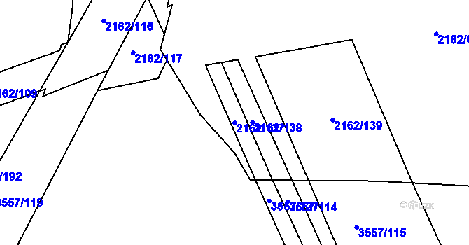 Parcela st. 2162/137 v KÚ Bosonohy, Katastrální mapa