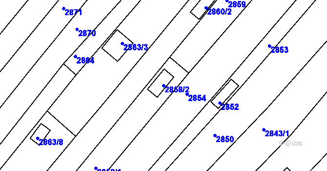 Parcela st. 2858/2 v KÚ Bosonohy, Katastrální mapa