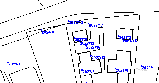 Parcela st. 2027/13 v KÚ Bosonohy, Katastrální mapa