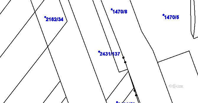 Parcela st. 2431/137 v KÚ Bosonohy, Katastrální mapa