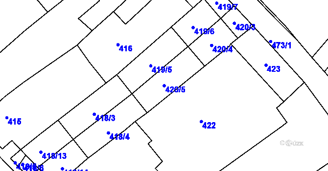 Parcela st. 420/5 v KÚ Bosonohy, Katastrální mapa