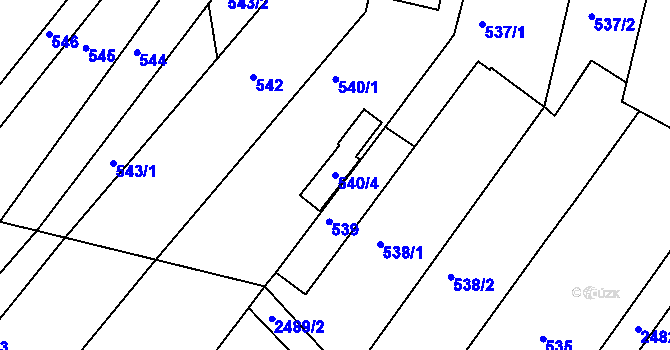 Parcela st. 540/4 v KÚ Bosonohy, Katastrální mapa