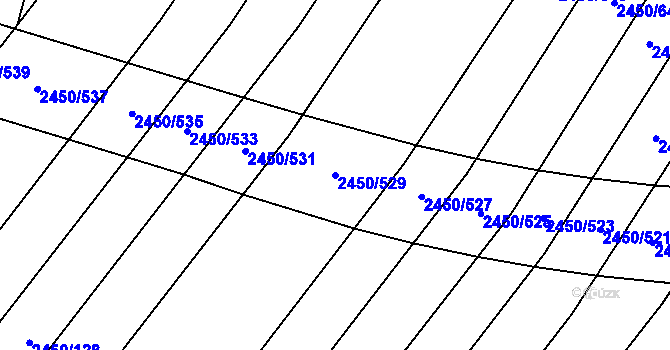Parcela st. 2450/529 v KÚ Bosonohy, Katastrální mapa
