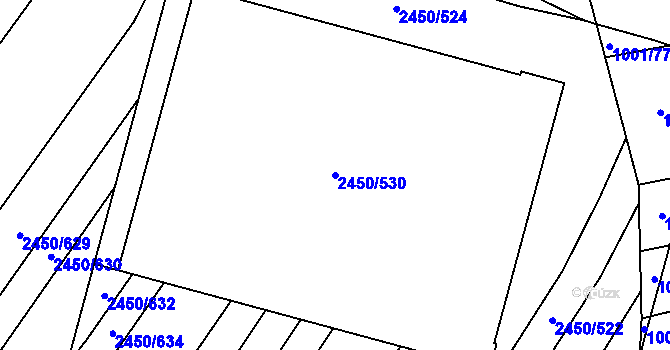 Parcela st. 2450/530 v KÚ Bosonohy, Katastrální mapa