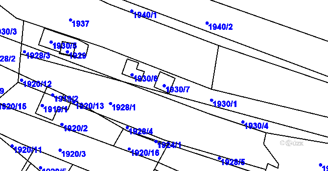 Parcela st. 1930/7 v KÚ Bosonohy, Katastrální mapa