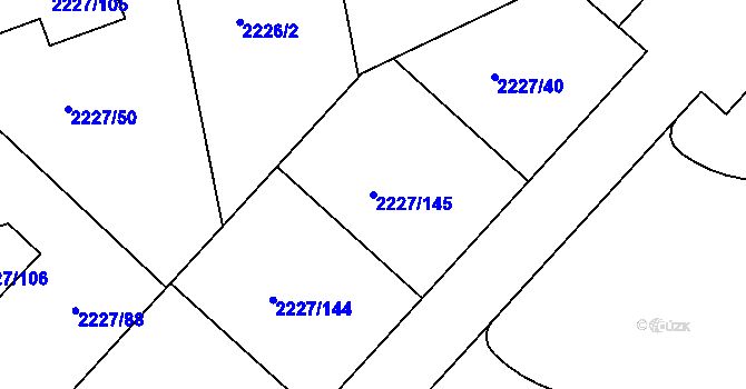Parcela st. 2227/145 v KÚ Bosonohy, Katastrální mapa