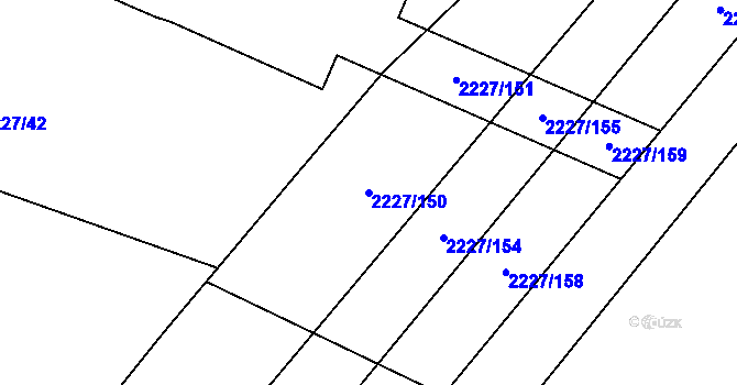 Parcela st. 2227/150 v KÚ Bosonohy, Katastrální mapa