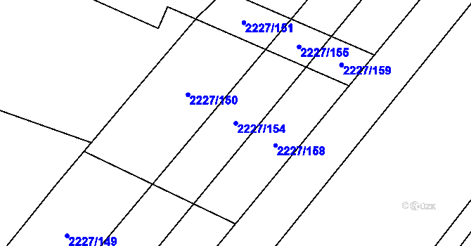 Parcela st. 2227/154 v KÚ Bosonohy, Katastrální mapa