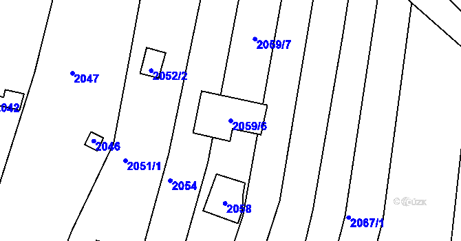 Parcela st. 2059/6 v KÚ Bosonohy, Katastrální mapa